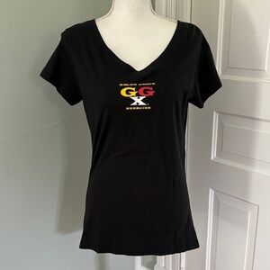Gold's Gym Black Women's V-Neck T-Shirt Exercise Size Large